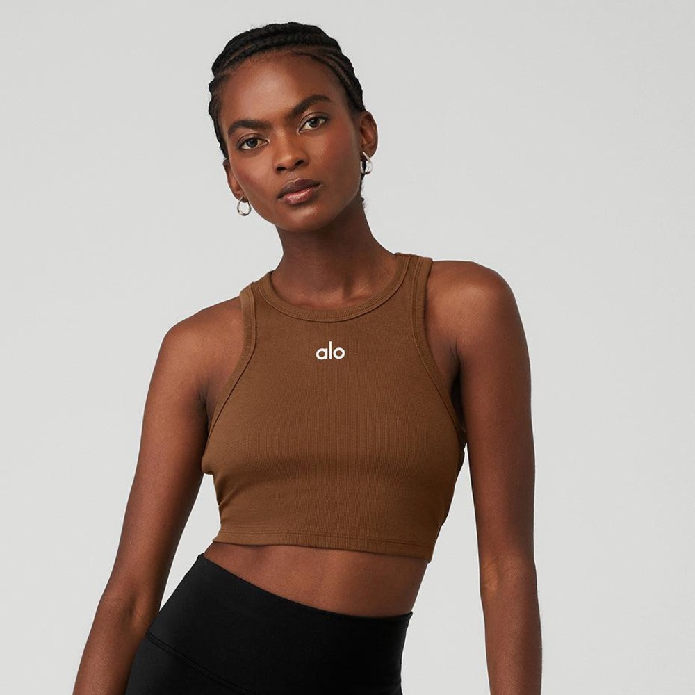 Never Worn Alo Aspire Tank in Cinnamon Brown Size Small